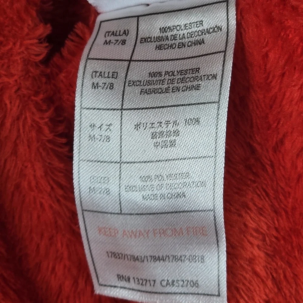 M&M's World Bathrobe Kids Size‎ 7/8 Red Hooded Fleece Character Robe Novelty
